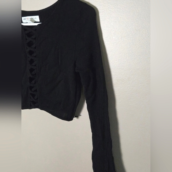 Women's H&M x Coachella Long Bell Sleeve Crop Top, Size 4 - Picture 2 of 3